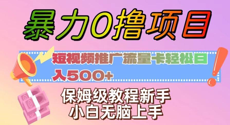 暴力0撸项目：短视频推广流量卡轻松日入500+，保姆级教程新手小白无脑上手【揭秘】-chywc