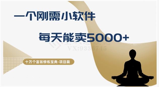 十万个富翁修炼宝典之17.一个刚需小软件，每天能卖5000+-chywc