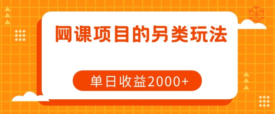 网课项目的另类玩法，单日收益2000+【揭秘】-chywc