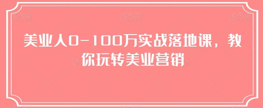 美业人0-100万实战落地课，教你玩转美业营销-chywc