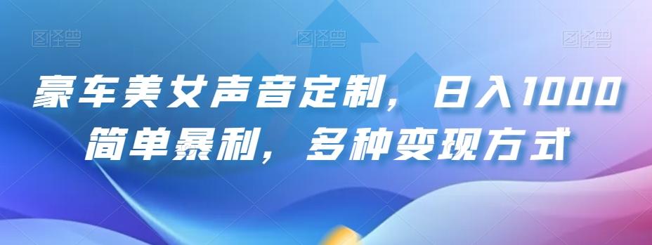 豪车美女声音定制，日入1000简单暴利，多种变现方式-chywc