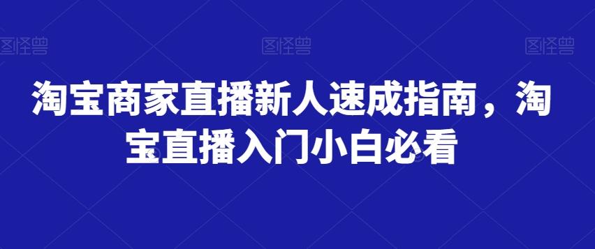 淘宝商家直播新人速成指南，淘宝直播入门小白必看-chywc