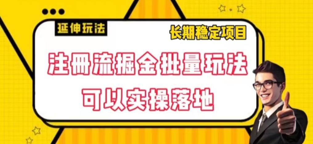 注册流掘金批量玩法，可以实操落地【揭秘】-chywc