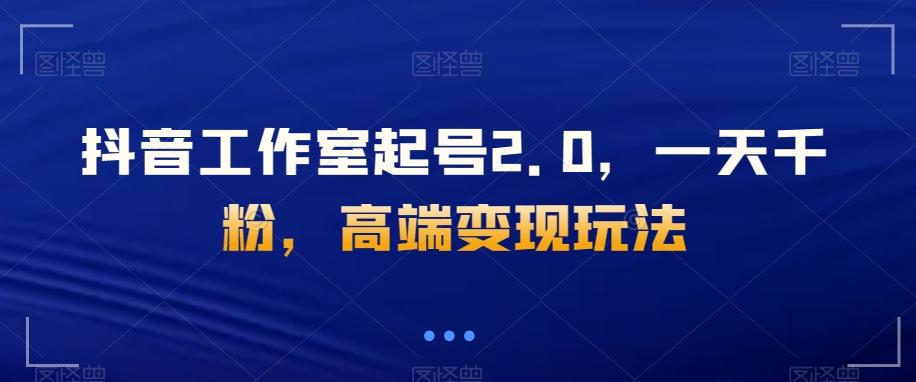 抖音工作室起号2.0，一天千粉，高端变现玩法【揭秘】-chywc