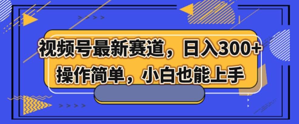 视频号最新赛道，日入300+，新手小白轻松掌握-chywc