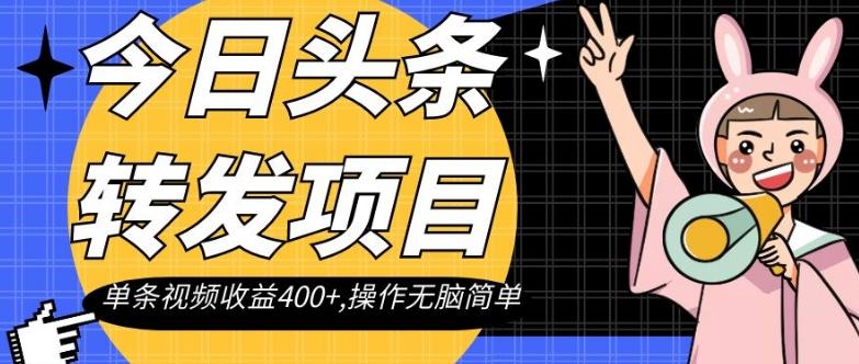 今日头条转发项目，单条视频收益400+,操作无脑简单【揭秘】-chywc