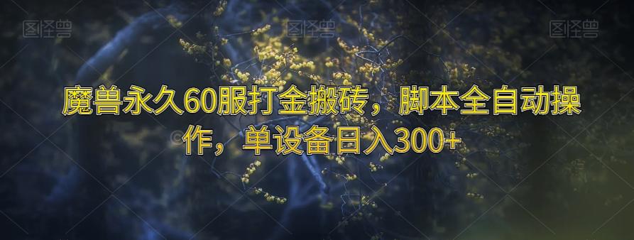 魔兽永久60服打金搬砖，脚本全自动操作，单设备日入300+【揭秘】-chywc