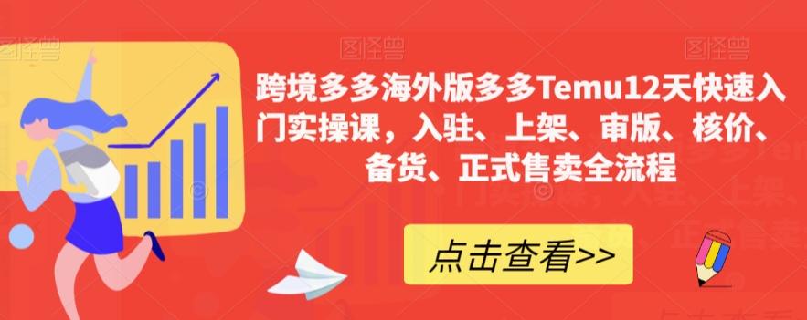 跨境多多海外版多多Temu12天快速入门实操课，入驻、上架、审版、核价、备货、正式售卖全流程-chywc