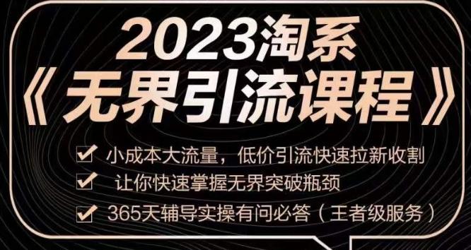 2023淘系无界引流实操课程，​小成本大流量，低价引流快速拉新收割，让你快速掌握无界突破瓶颈-chywc