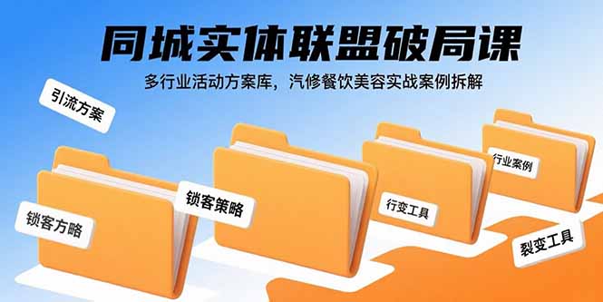 同城实体联盟破局课，多行业活动方案库，汽修餐饮美容实战案例拆解-chywc
