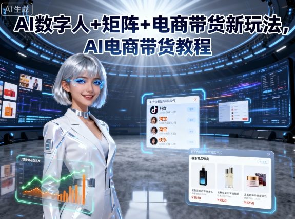 AI数字人+矩阵+电商带货新玩法，AI电商带货教程-chywc