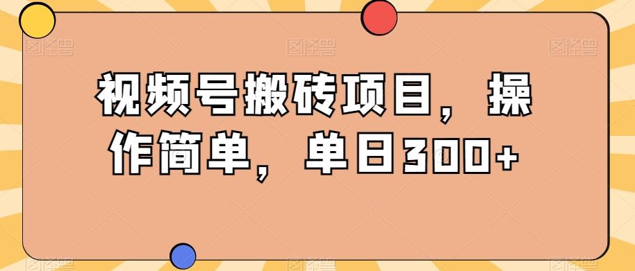 视频号搬砖项目，操作简单，单日300+-chywc
