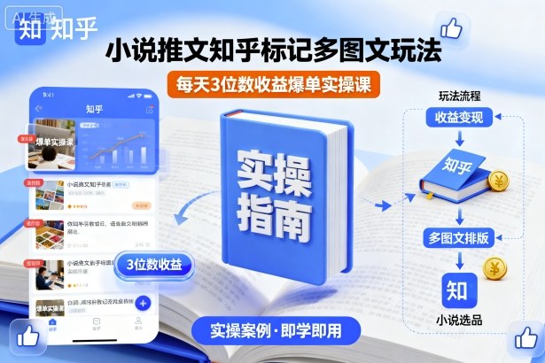 小说推文知乎标记多图文玩法，每天3位数收益爆单实操课-chywc