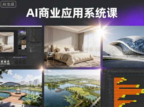 AI商业应用系统课，室内-软装-建筑-景观，智能设计+效果图+动画画实战-chywc