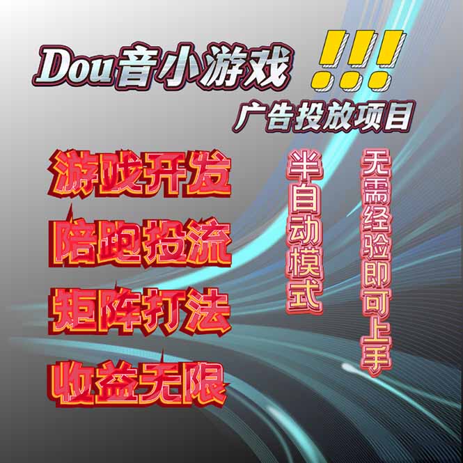 抖音小游戏广告推广项目，2025最新实测落地，单日收益300+-chywc