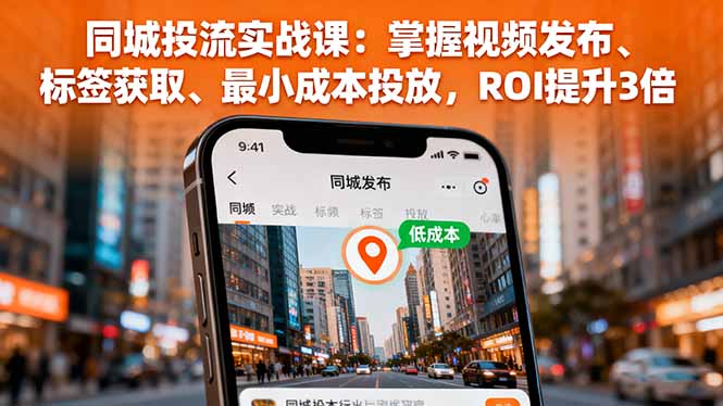 同城投流实战课：掌握视频发布、标签获取、最小成本投放，ROI提升3倍-chywc