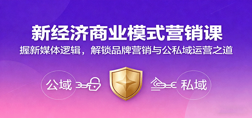 新经济商业模式营销课，握新媒体逻辑，解锁品牌营销与公私域运营之道-chywc