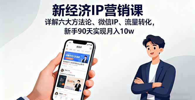 新经济IP营销课：详解六大方法论、微信IP、流量转化，新手90天实现月入10w-chywc
