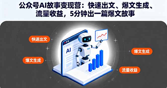 公众号AI故事变现营：快速出文、爆文生成、流量收益，5分钟出一篇爆文故事-chywc