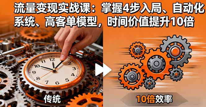 流量变现实战课：掌握4步入局、自动化系统、高客单模型，时间价值提升10倍-chywc