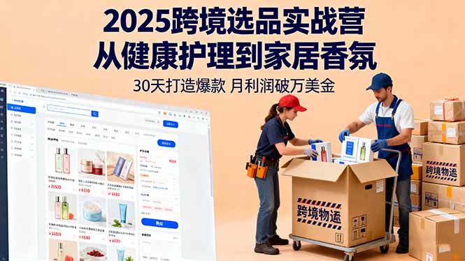 2025跨境选品实战营：从健康护理到家居香氛，30天打造爆款,月利润破万美金-chywc