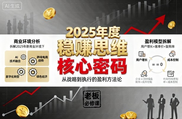 2025年度稳賺思维老板创业营，拆解2025年新商业环境下，企业实现持续盈利的核心密码-chywc