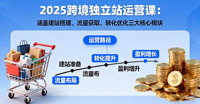 2025跨境独立站运营课：涵盖建站搭建、流量获取、转化优化三大核心模块-chywc