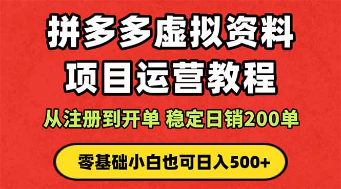拼多多开店运营课程： 蓝海变现玩法，轻松实现睡后收入 零基础小白也可…-chywc