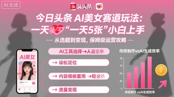 今日头条AI美女赛道玩法，一天轻松5张，小白轻松上手-chywc