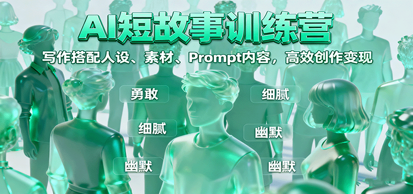 AI短故事训练营：写作搭配人设、素材、Prompt内容，高效创作变现-chywc