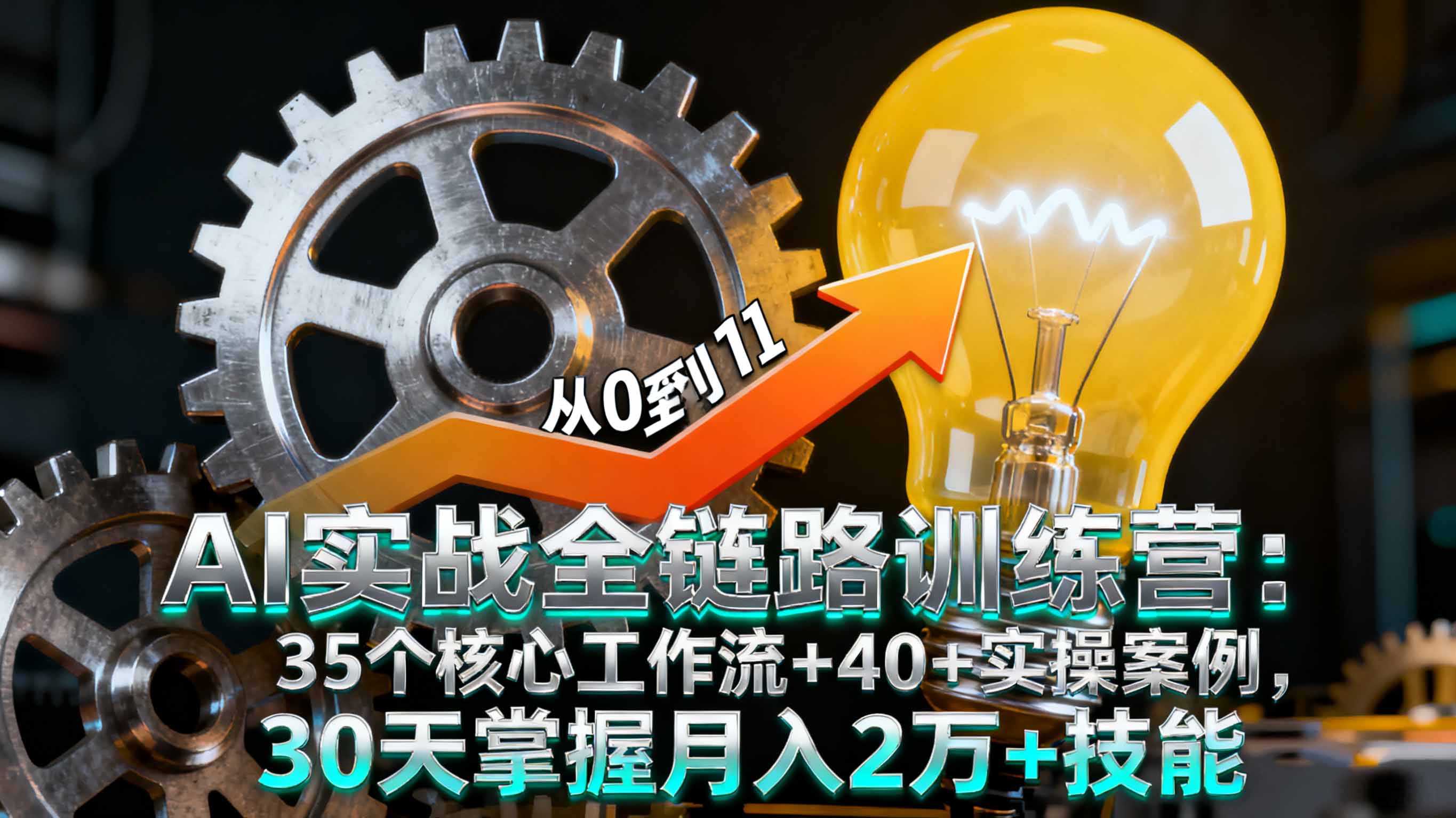 AI实战全链路训练营：35个核心工作流+40+实操案例，30天掌握月入2万+技能-chywc