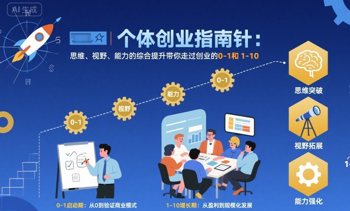 个体创业指南针，思维、视野、能力的综合提升带你走过创业的0-1和1-10【音频】-chywc