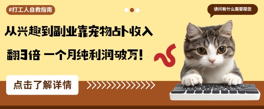 从兴趣到副业靠宠物占卜收入翻3倍一个月纯利润破W-chywc