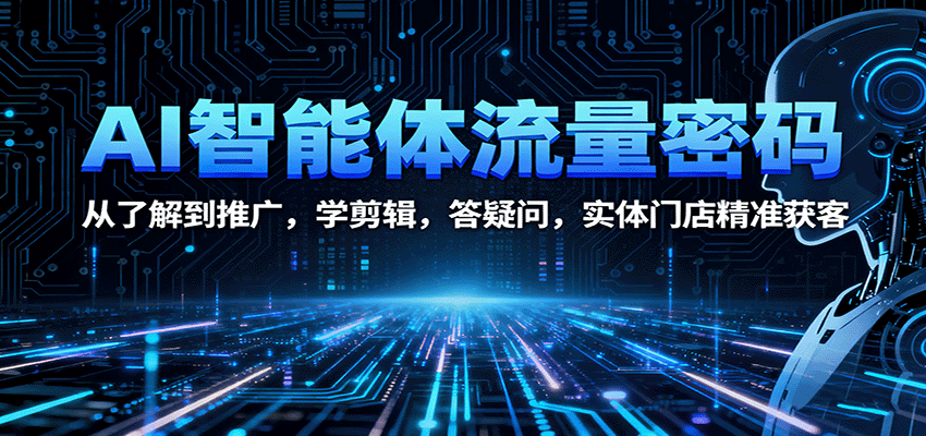 AI智能体流量密码：从了解到推广，学剪辑，答疑问，实体门店精准获客-chywc