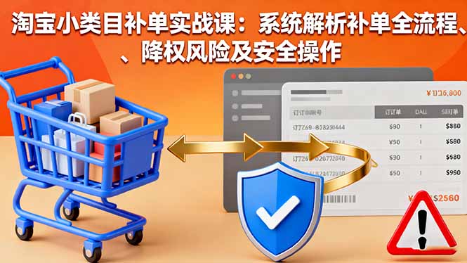 淘宝小类目补单实战课：系统解析补单全流程、降权风险及安全操作-chywc