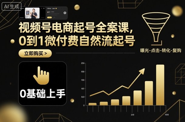 视频号电商起号全案课，0到1微付费自然流起号-chywc