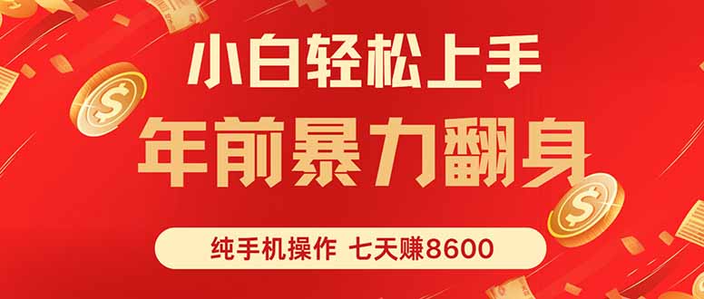 七天狂赚8600，小白纯手机操作，日入1000+-chywc