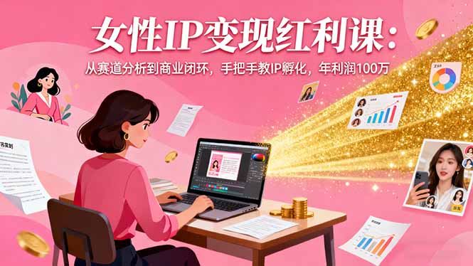 女性IP变现红利课：从赛道分析到商业闭环，手把手教IP孵化，年利润100万-chywc