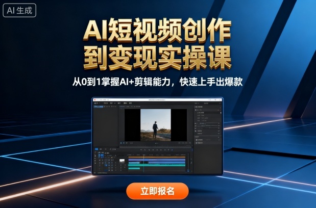 AI短视频创作到变现实操课，从0到1掌握AI+剪辑能力，快速上手出爆款(更新10月)-chywc