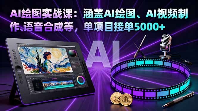AI绘图实战课：涵盖AI绘图、AI视频制作、语音合成等，单项目接单5000+-chywc