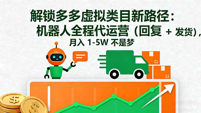 解锁多多虚拟类目新路径：机器人全程代运营(回复 + 发货-chywc