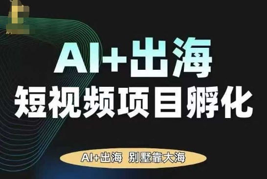 AI·TikTok AI+出海短视频项目孵化，陪你从0-1借助AI实现出海变现-chywc