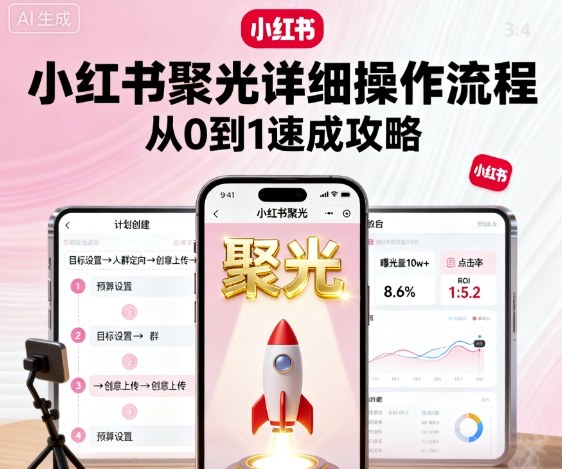 小红书聚光详细操作流程，小红书聚光从0到1速成攻略-chywc