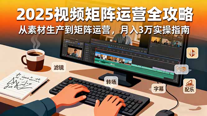 2025短视频矩阵运营全攻略：从素材生产到矩阵运营，月入3万实操指南-chywc