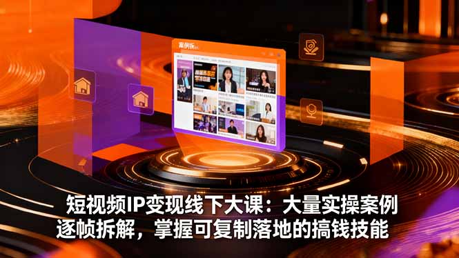 短视频IP变现线下大课：大量实操案例逐帧拆解，掌握可复制落地的搞钱技能-chywc