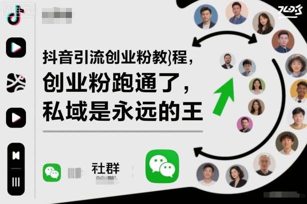 抖音引流创业粉教程，创业粉终于跑通了，私域是永远的王-chywc