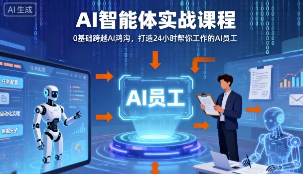 Ai智能体实战课程，0基础跨越Ai鸿沟，打造24小时帮你工作的Ai员工，打破常规，以实战定义Ai-chywc