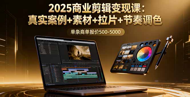 2025商业剪辑变现课：真实案例+素材+拉片+节奏调色，单条商单报价500-5000-chywc