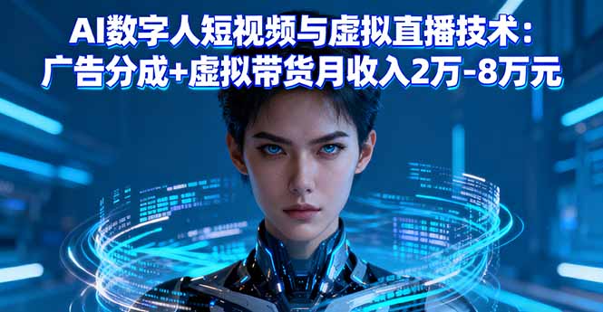 AI数字人短视频与虚拟直播技术：广告分成+虚拟带货月收入2万-8万元-chywc