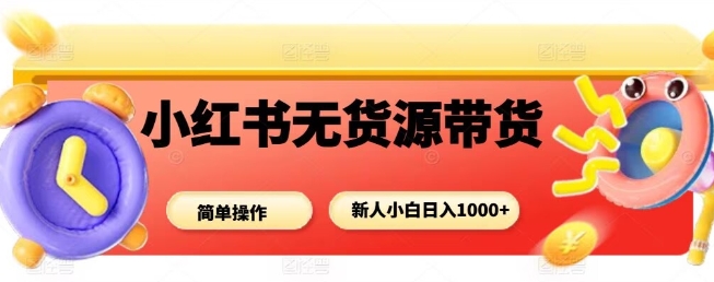 小红书无货源带货项目，简单无脑，新人小白日入多张-chywc